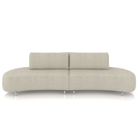 Sofá 4 Lugares para Sala Living Orgânico Pés Metálicos 260cm Shui P08 Linho Bege - Lyam Decor