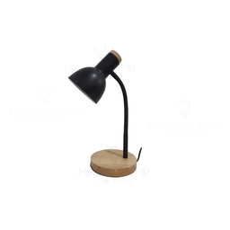 Luminária Abajur Mesa Desk Orion Madeira Articulável Preta - 1