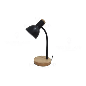 Luminária Abajur Mesa Desk Orion Madeira Articulável Preta