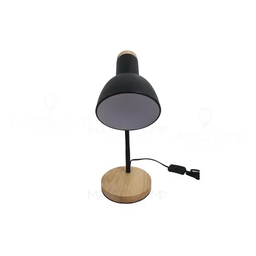 Luminária Abajur Mesa Desk Orion Madeira Articulável Preta - 2