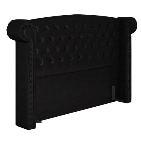 Cabeceira Cama Box Casal 140cm Provença P02 Sintético Preto - Mpozenato