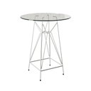 Ver imagem 4 de Jogo Mesa Bistrô Eames Vidro 60Cm 2 Banquetas Vermelha Base Ferro Branco - Cor: Branco