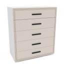 Ver imagem 2 de Cômoda Valência com 5 Gavetas 90x104cm Branco/Creme 240831