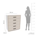 Ver imagem 4 de Cômoda Valência com 5 Gavetas 90x104cm Branco/Creme 240831
