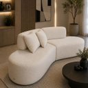 Ver imagem 1 de Sofá Curvo Orgânico Virginia 300cm Luxo Sala Boucle: Cappuccino