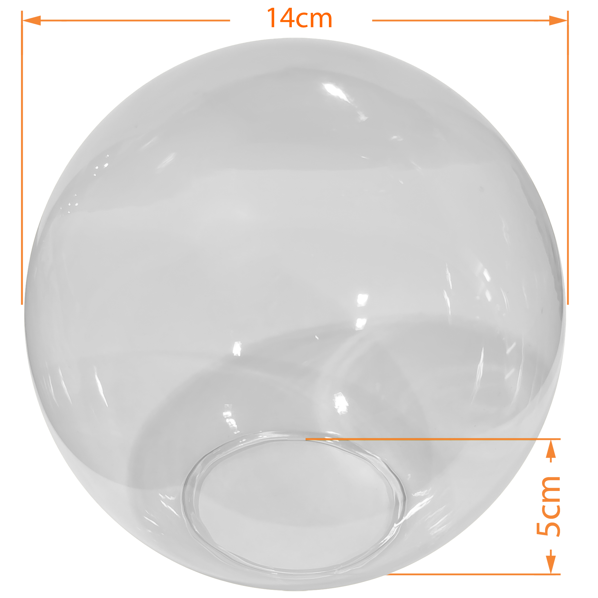 Globo Bolinha Vidro de Primeira Âmbar Liso sem Colar 05x12 - 2