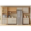 Ver imagem 6 de Gabinete de Cozinha Modulado C/ Tampo Condessa C/ 1 Porta e 3 Gavetas 120cm Carvalho/greice - Nesher
