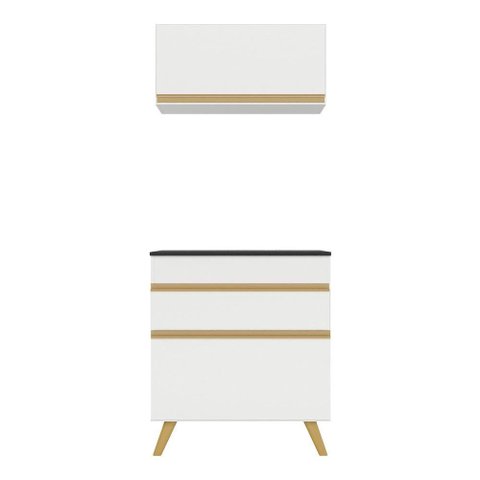 Conjunto Lavanderia Multiuso Armário E Balcão Multimóveis Branco