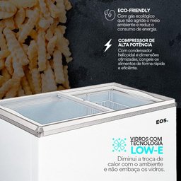 Freezer Expositor Horizontal Eos 120 Litros Eco Gelo com Tampa de Vidro Eeh120xx 110v - 4