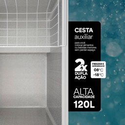 Freezer Expositor Horizontal Eos 120 Litros Eco Gelo com Tampa de Vidro Eeh120xx 110v - 6