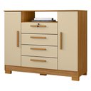 Ver imagem 2 de Cômoda com 2 Portas 4 Gavetas e Chave 120,5cm Multimóveis CR35668 Madeirado/Off White