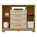 Ver imagem 4 de Cômoda com 2 Portas 4 Gavetas e Chave 120,5cm Multimóveis CR35668 Madeirado/Off White