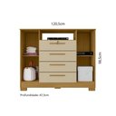 Ver imagem 3 de Cômoda com 2 Portas 4 Gavetas e Chave 120,5cm Multimóveis CR35668 Madeirado/Off White