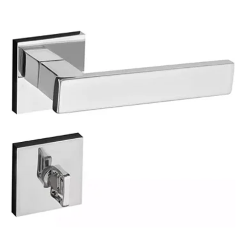Fechadura Pado Retro 411 - 55 Banheiro Roseta Quadrada Cromada