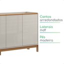 Ver imagem 6 de Buffet Aparador Cantinho 4 Portas Pés Madeira Elegance - Off White Jequetiba