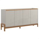 Ver imagem 7 de Buffet Aparador Cantinho 4 Portas Pés Madeira Elegance - Off White Jequetiba