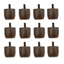 Ver imagem 1 de Kit 12 Pés Cama Box Baú Marrom Mini Altura 3cm P/ Queen King