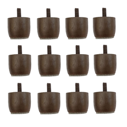 Kit 12 Pés Cama Box Baú Marrom Mini Altura 3cm P/ Queen King - 1