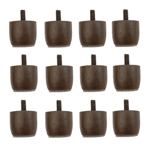 Kit 12 Pés Cama Box Baú Marrom Mini Altura 3cm P/ Queen King