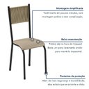 Ver imagem 6 de Kit 4 Cadeiras de Jantar Estofadas Corino Mariana Bege Rami/Pérola/Preto