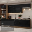 Ver imagem 6 de Armário de Cozinha Completa 310cm Rustic/preto Lux Madesa 02