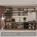 Ver imagem 5 de Armário de Cozinha Completa 310cm Rustic/preto Lux Madesa 02