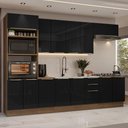 Ver imagem 1 de Armário de Cozinha Completa 310cm Rustic/preto Lux Madesa 02