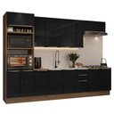 Ver imagem 2 de Armário de Cozinha Completa 310cm Rustic/preto Lux Madesa 02
