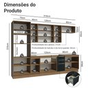 Ver imagem 3 de Armário de Cozinha Completa 310cm Rustic/preto Lux Madesa 02