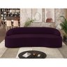 Sofá 3 Lugares Curvo Sala de Estar Living Lótus D02 Veludo Roxo 210 cm C-292 - Lyam Decor - 2