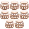 Conjunto 8 Potes Herméticos 350ml Vidro Sisal Tampa Madeira Porta Mantimentos - 1