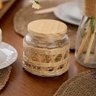 Conjunto 8 Potes Herméticos 350ml Vidro Sisal Tampa Madeira Porta Mantimentos - 6