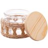 Conjunto 8 Potes Herméticos 350ml Vidro Sisal Tampa Madeira Porta Mantimentos - 5