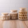 Conjunto 8 Potes Herméticos 350ml Vidro Sisal Tampa Madeira Porta Mantimentos - 2
