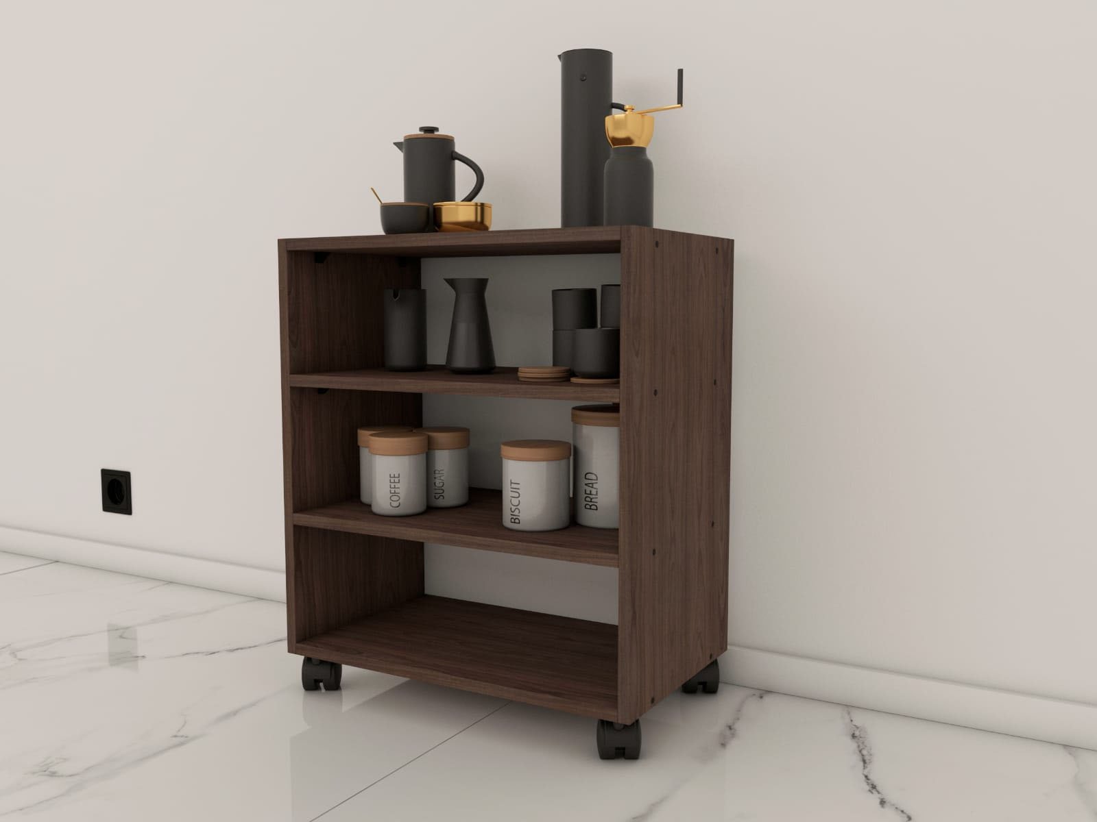 Mesa Aparador ou Cabeceira/ Cantinho Do Café / com Rodinhas 50X67X30 ...