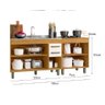 Kit de Cozinha 190cm 5 Portas 2 Gavetas com Balcão para Pia e Cooktop - Freijó/off Acetinado Poliman - 4