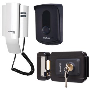 Kit 1 Porteiro Interfone Ipr8010 + 1 Fechadura Fx1500 Preta