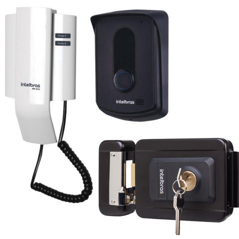 Kit 1 Porteiro Interfone Ipr8010 + 1 Fechadura Fx1500 Preta