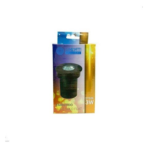 Luminaria Led Embutido de Solo Preto Ip67 Flat 3w Bivolt