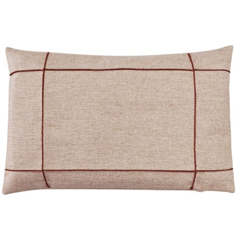 Capa Almofada Baguete Retangular Linho Drapeada Terracota 30x50cm