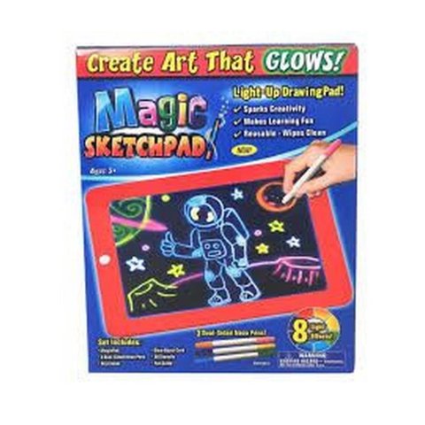 Lousa Magica Iluminada Neon 3D Quadro Infantil Kit Completo 30 Atividades 3 Canetas Tablet para Cria