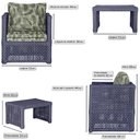 Ver imagem 2 de Mesa e 4 Poltronas Madri Corda Náutica Estofado 5 Trama Azul