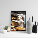 Ver imagem 2 de Quadro Decorativo Cozinha Gato Chef 45x34cm - com Vidro:moldura Preta