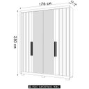 Ver imagem 4 de Guarda Roupa Solteiro 176cm Espelho Milão M07 Freijó/off - Mpozenato
