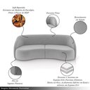 Ver imagem 3 de Sofá Decorativo Sala de Estar Bipartido 288cm Clarke Veludo Cinza G45 - Gran Belo