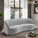 Ver imagem 1 de Sofá Decorativo Sala de Estar Bipartido 288cm Clarke Veludo Cinza G45 - Gran Belo