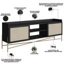Ver imagem 4 de Rack para Sala de Estar Tv 65 Pol 183cm Industrial Indy A03 Nero Dourado - Lyam Decor
