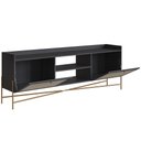 Ver imagem 6 de Rack para Sala de Estar Tv 65 Pol 183cm Industrial Indy A03 Nero Dourado - Lyam Decor