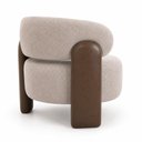 Ver imagem 6 de Poltrona Orgânica Argo Courino Marrom | Bouclé Sagu Marrom Claro - Sallar Home