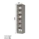 Ver imagem 7 de Paneleiro Amy Casa 812 1 Porta 5 Prateleiras MDF 50cm Cinza para Cozinha Casa 812